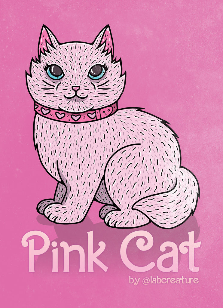 Barbie's Cute Pink Cat Illustration